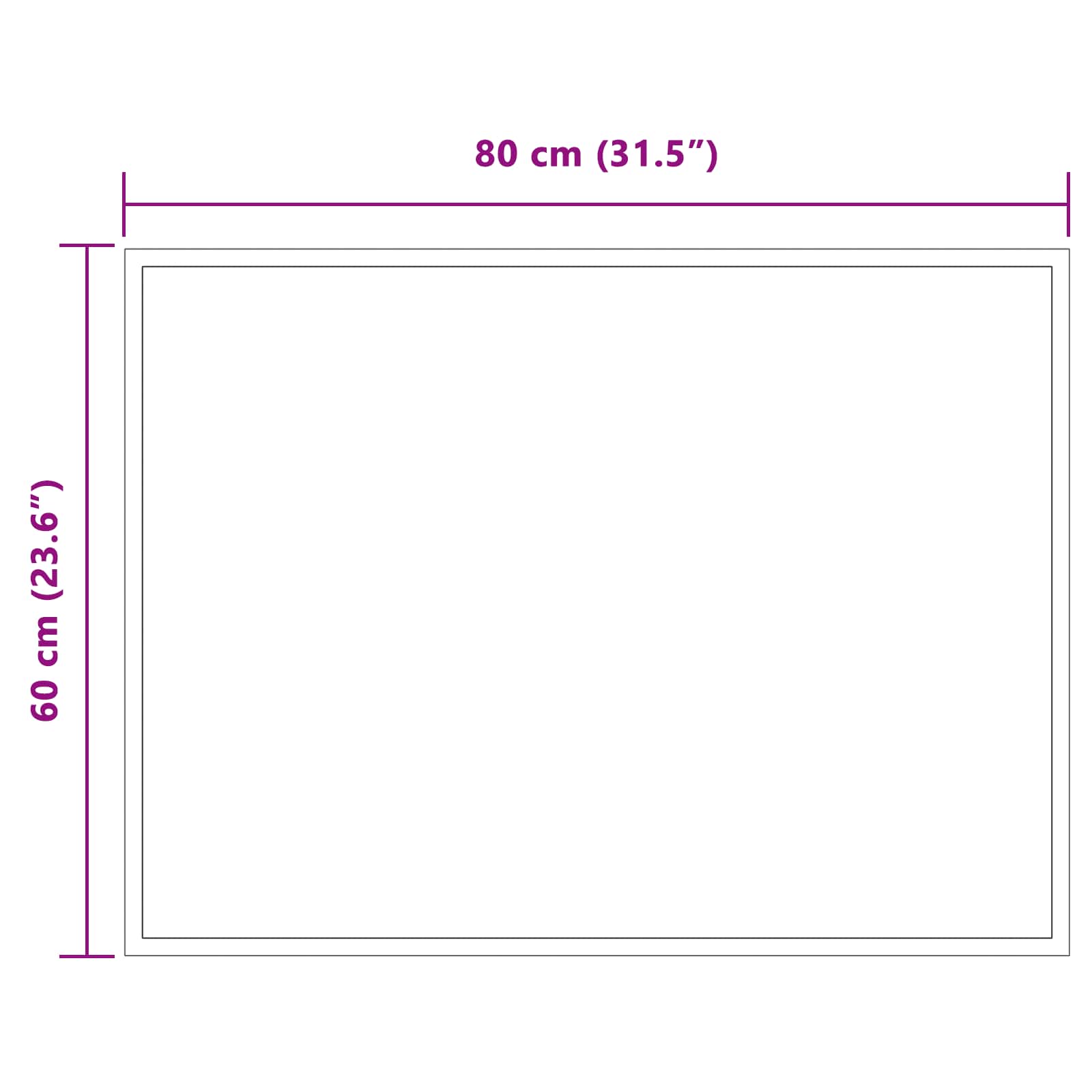 vidaXL LED Bathroom Mirror Transparent 80 x 60 cm Tempered Glass 5