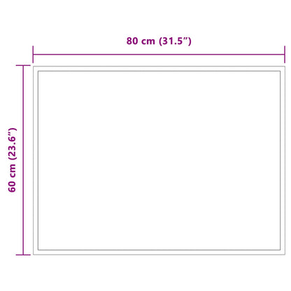 vidaXL LED Bathroom Mirror Transparent 80 x 60 cm Tempered Glass 5