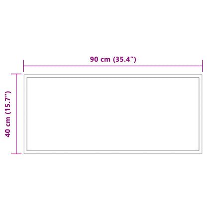 vidaXL LED Bathroom Mirror Transparent 90 x 40 cm Tempered Glass 5