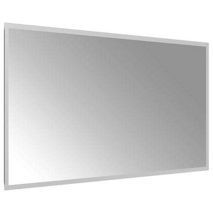 vidaXL LED Bathroom Mirror Transparent 90 x 50 cm Tempered Glass 4