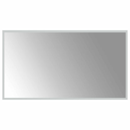 vidaXL LED Bathroom Mirror Transparent 90 x 50 cm Tempered Glass 2