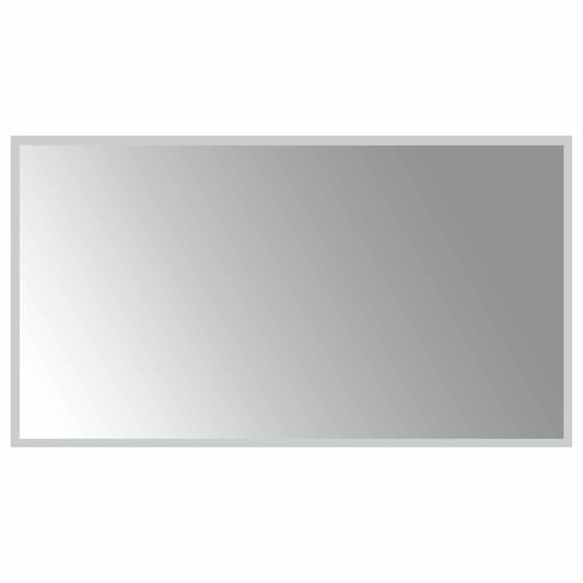 vidaXL LED Bathroom Mirror Transparent 90 x 50 cm Tempered Glass 2
