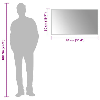 vidaXL LED Bathroom Mirror Transparent 90 x 50 cm Tempered Glass 6
