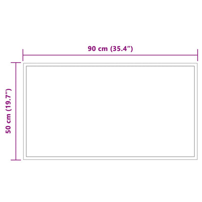 vidaXL LED Bathroom Mirror Transparent 90 x 50 cm Tempered Glass 5