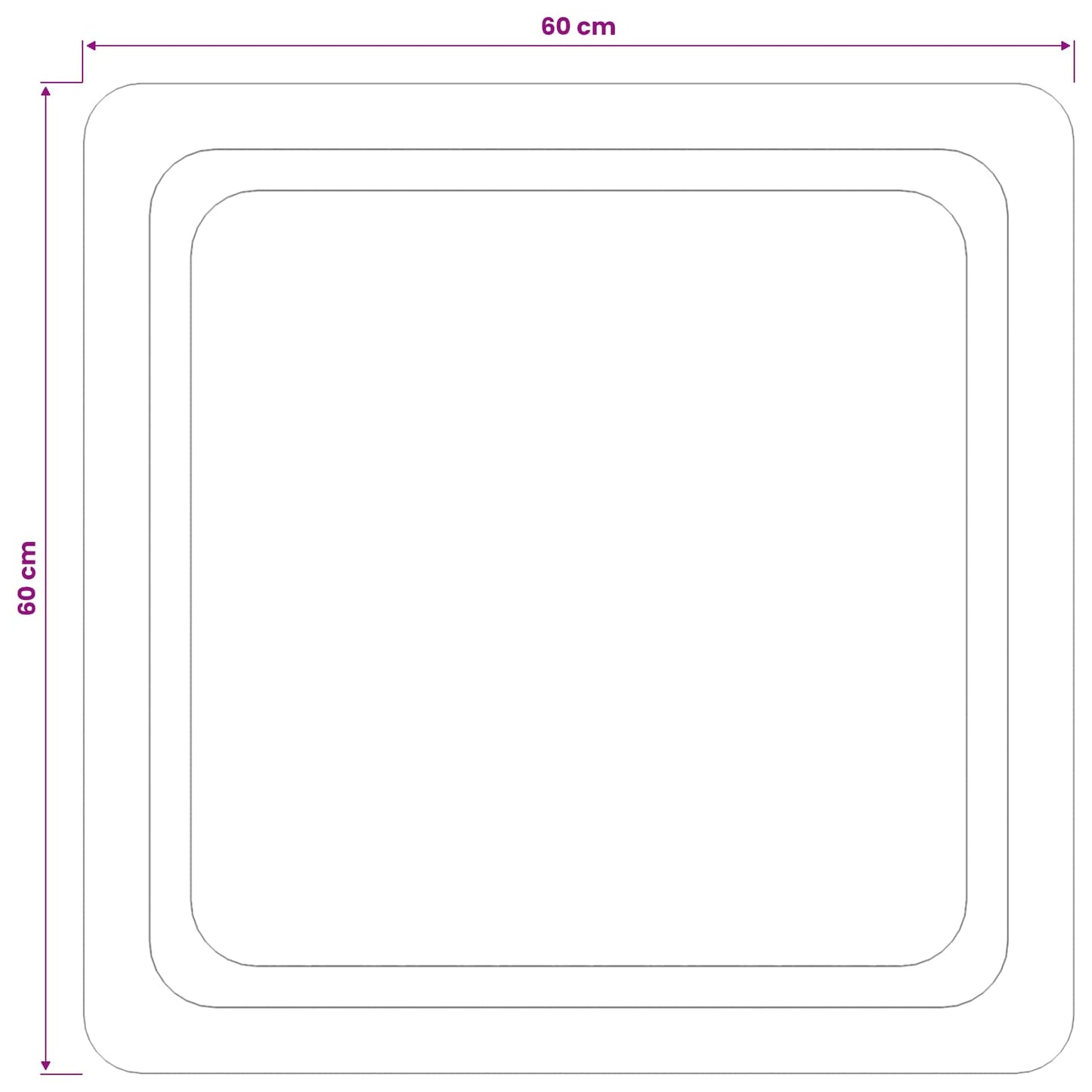 vidaXL LED Bathroom Mirror Transparent 60 x 60 cm Tempered Glass 5