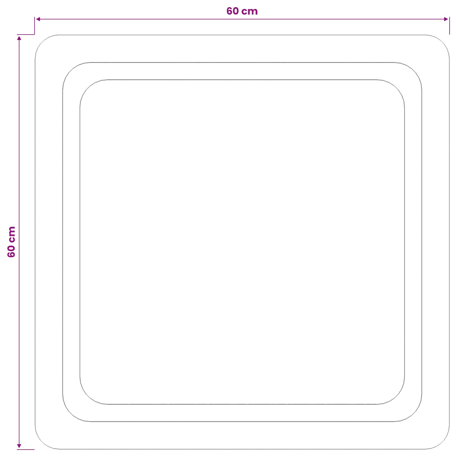 vidaXL LED Bathroom Mirror Transparent 60 x 60 cm Tempered Glass 5