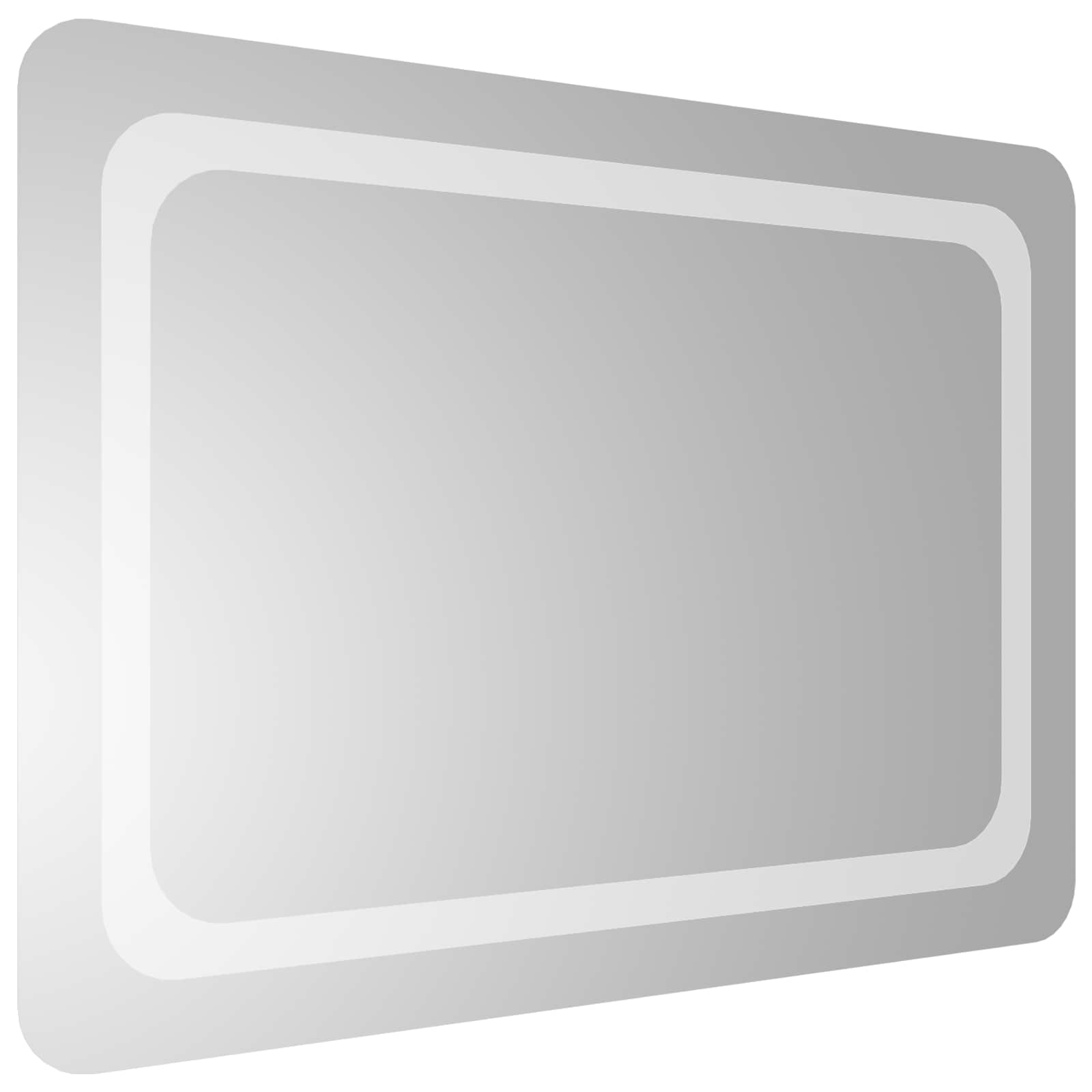 vidaXL LED Bathroom Mirror Transparent 70 x 50 cm Tempered Glass 4
