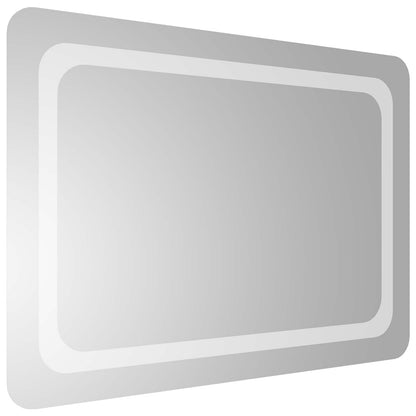 vidaXL LED Bathroom Mirror Transparent 70 x 50 cm Tempered Glass 4