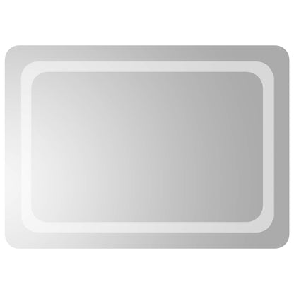vidaXL LED Bathroom Mirror Transparent 70 x 50 cm Tempered Glass 2
