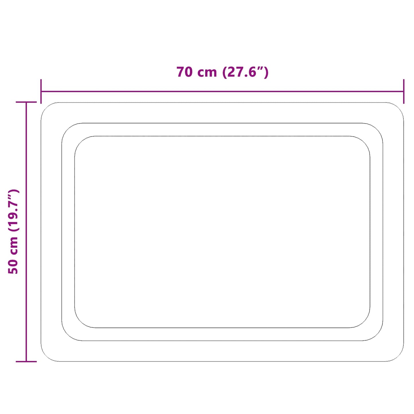 vidaXL LED Bathroom Mirror Transparent 70 x 50 cm Tempered Glass 5