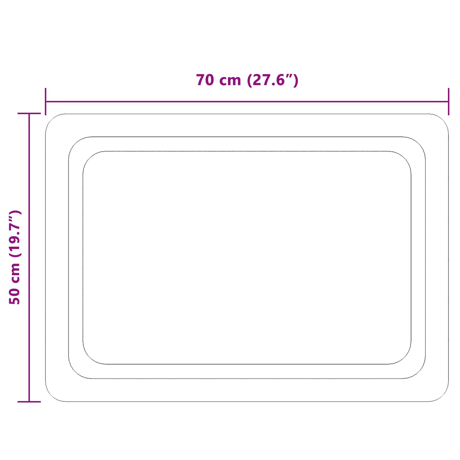vidaXL LED Bathroom Mirror Transparent 70 x 50 cm Tempered Glass 5