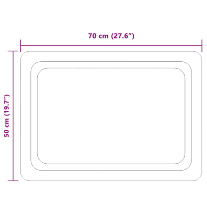 vidaXL LED Bathroom Mirror Transparent 70 x 50 cm Tempered Glass 5