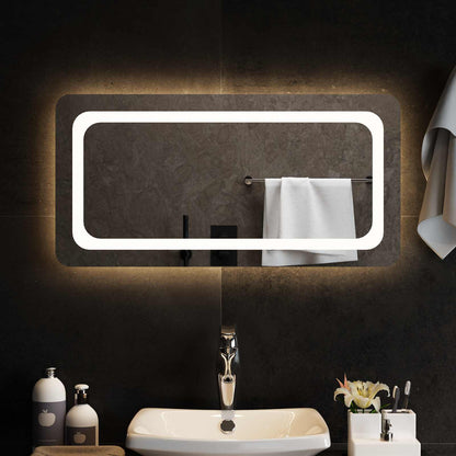 vidaXL LED Bathroom Mirror Transparent 80 x 40 cm Tempered Glass 3