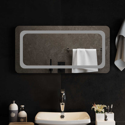 vidaXL LED Bathroom Mirror Transparent 80 x 40 cm Tempered Glass 1