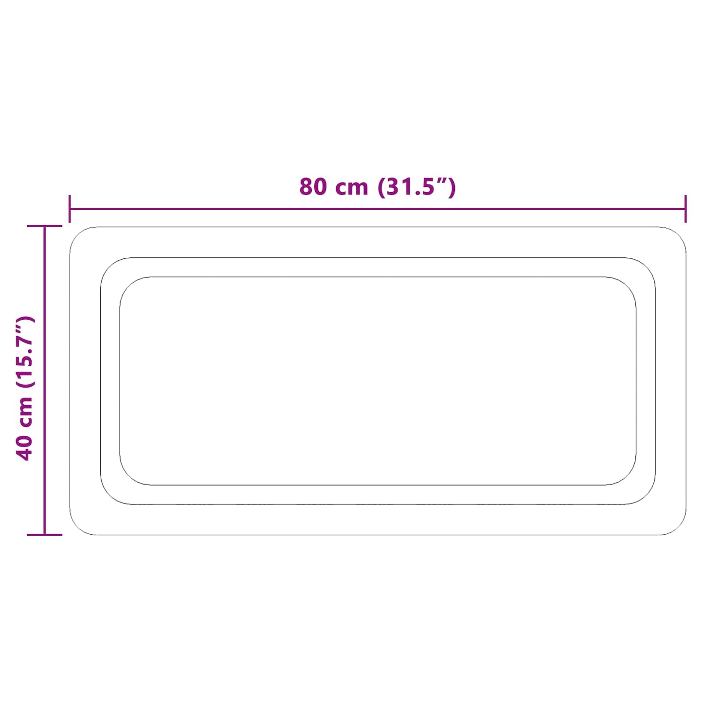 vidaXL LED Bathroom Mirror Transparent 80 x 40 cm Tempered Glass 5