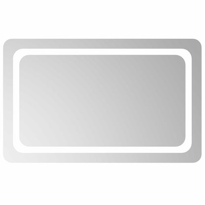 vidaXL LED Bathroom Mirror Transparent 80 x 50 cm Tempered Glass 2