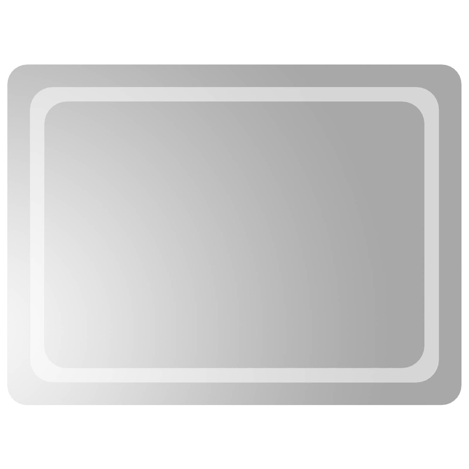 vidaXL LED Bathroom Mirror Transparent 80 x 60 cm Tempered Glass 2