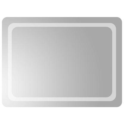 vidaXL LED Bathroom Mirror Transparent 80 x 60 cm Tempered Glass 2