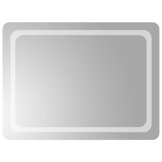 vidaXL LED Bathroom Mirror Transparent 80 x 60 cm Tempered Glass 2