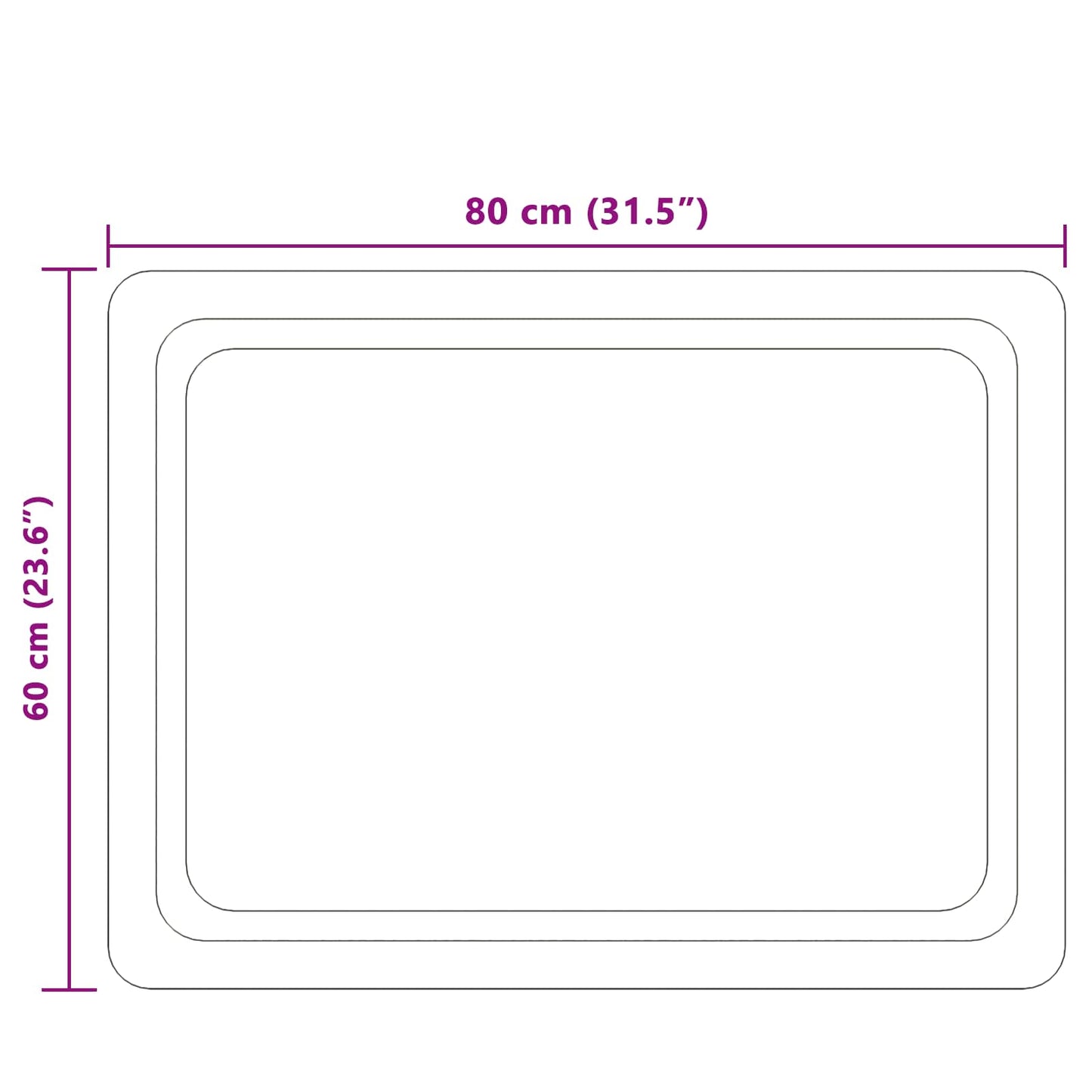 vidaXL LED Bathroom Mirror Transparent 80 x 60 cm Tempered Glass 5