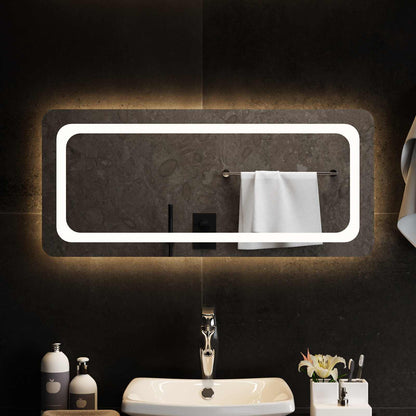 vidaXL LED Bathroom Mirror Transparent 90 x 40 cm Tempered Glass 3