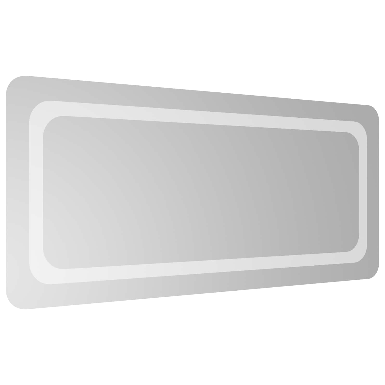 vidaXL LED Bathroom Mirror Transparent 90 x 40 cm Tempered Glass 4