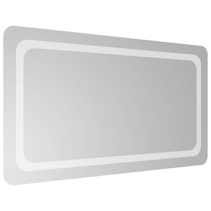 vidaXL LED Bathroom Mirror Transparent 90 x 50 cm Tempered Glass 4