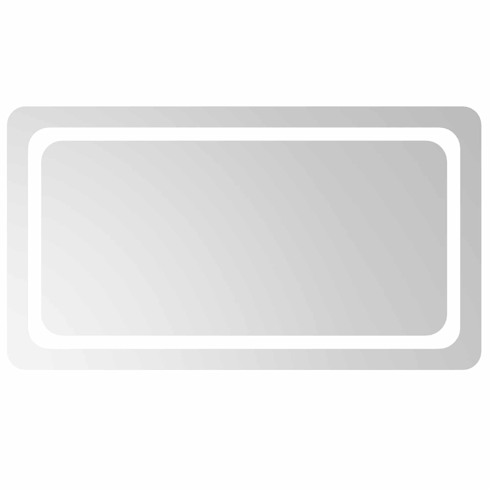 vidaXL LED Bathroom Mirror Transparent 90 x 50 cm Tempered Glass 2