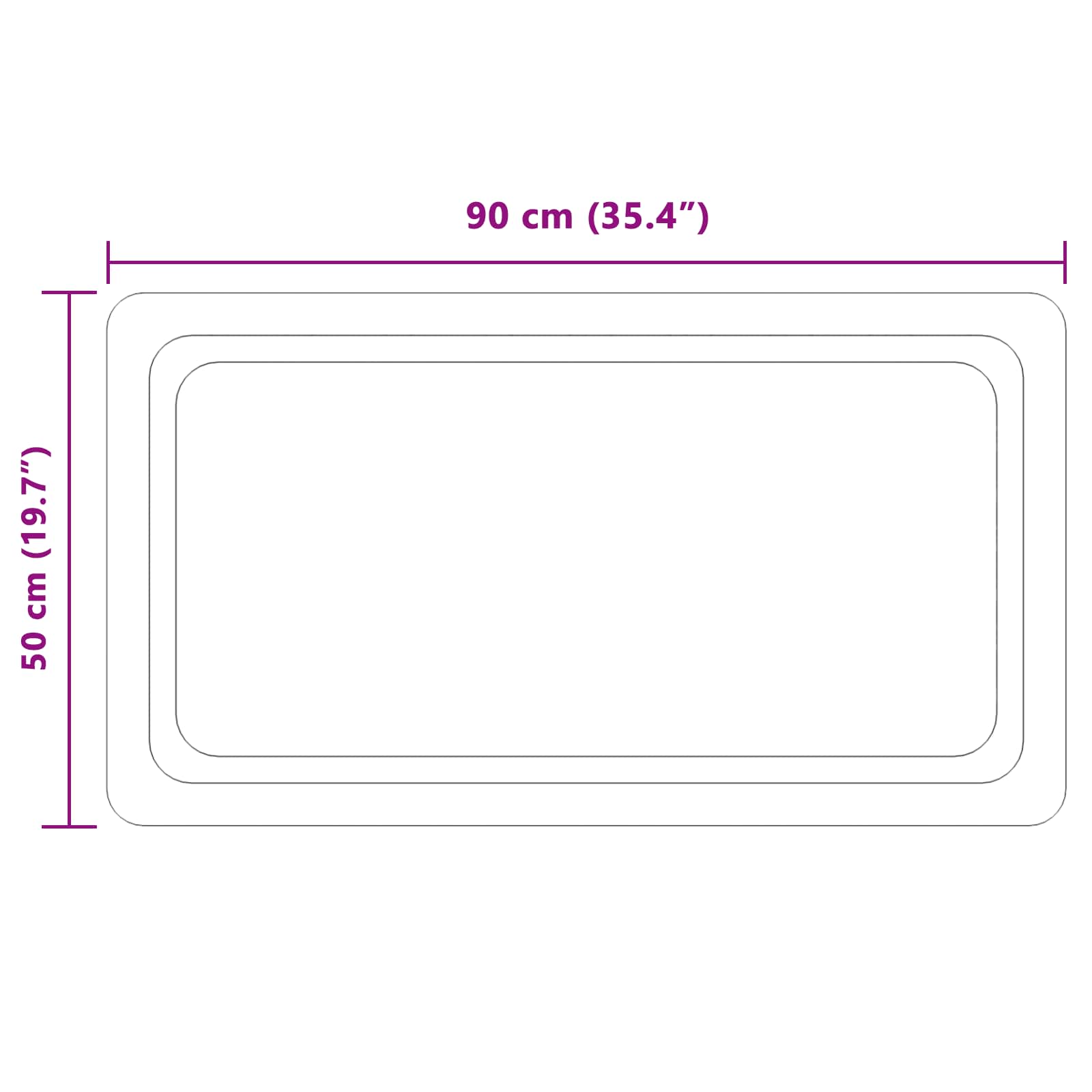 vidaXL LED Bathroom Mirror Transparent 90 x 50 cm Tempered Glass 5