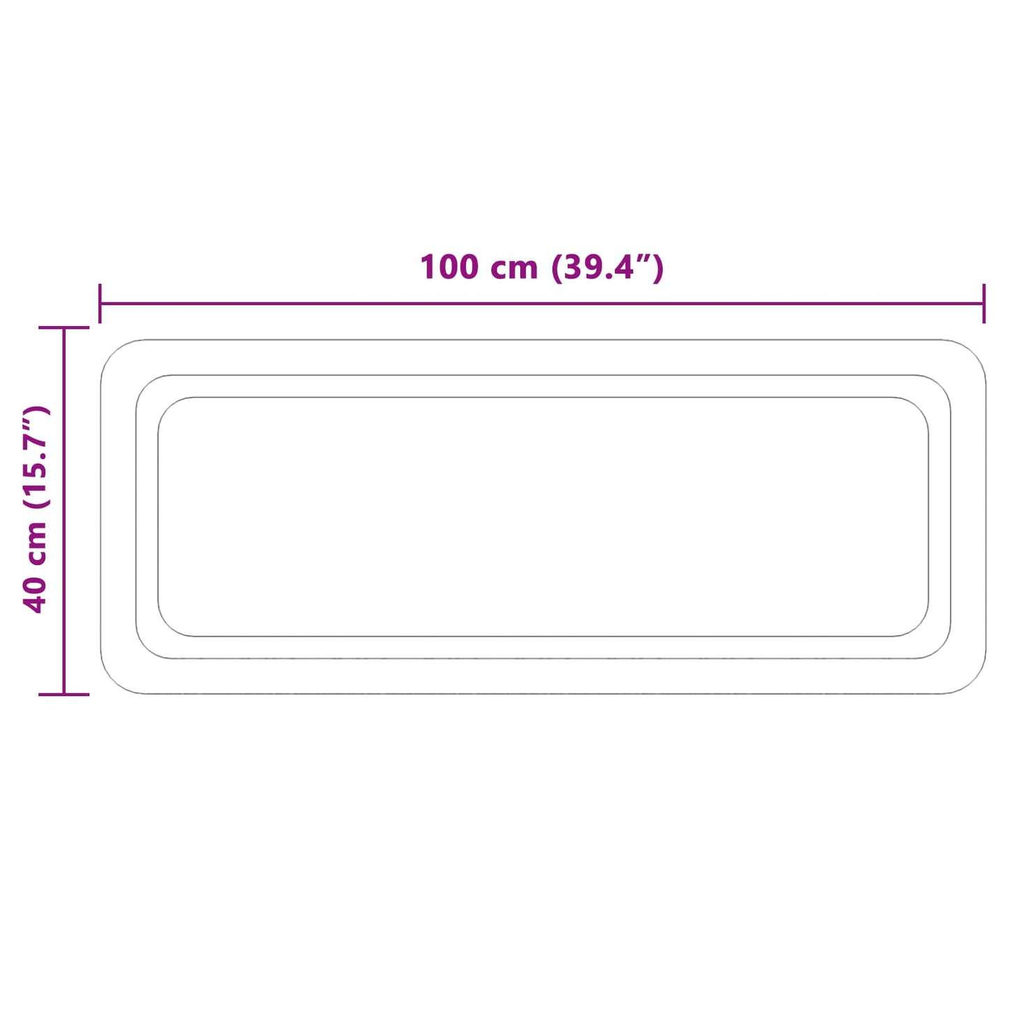 vidaXL LED Bathroom Mirror Transparent 100 x 40 cm Tempered Glass 5