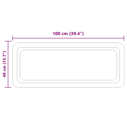 vidaXL LED Bathroom Mirror Transparent 100 x 40 cm Tempered Glass 5