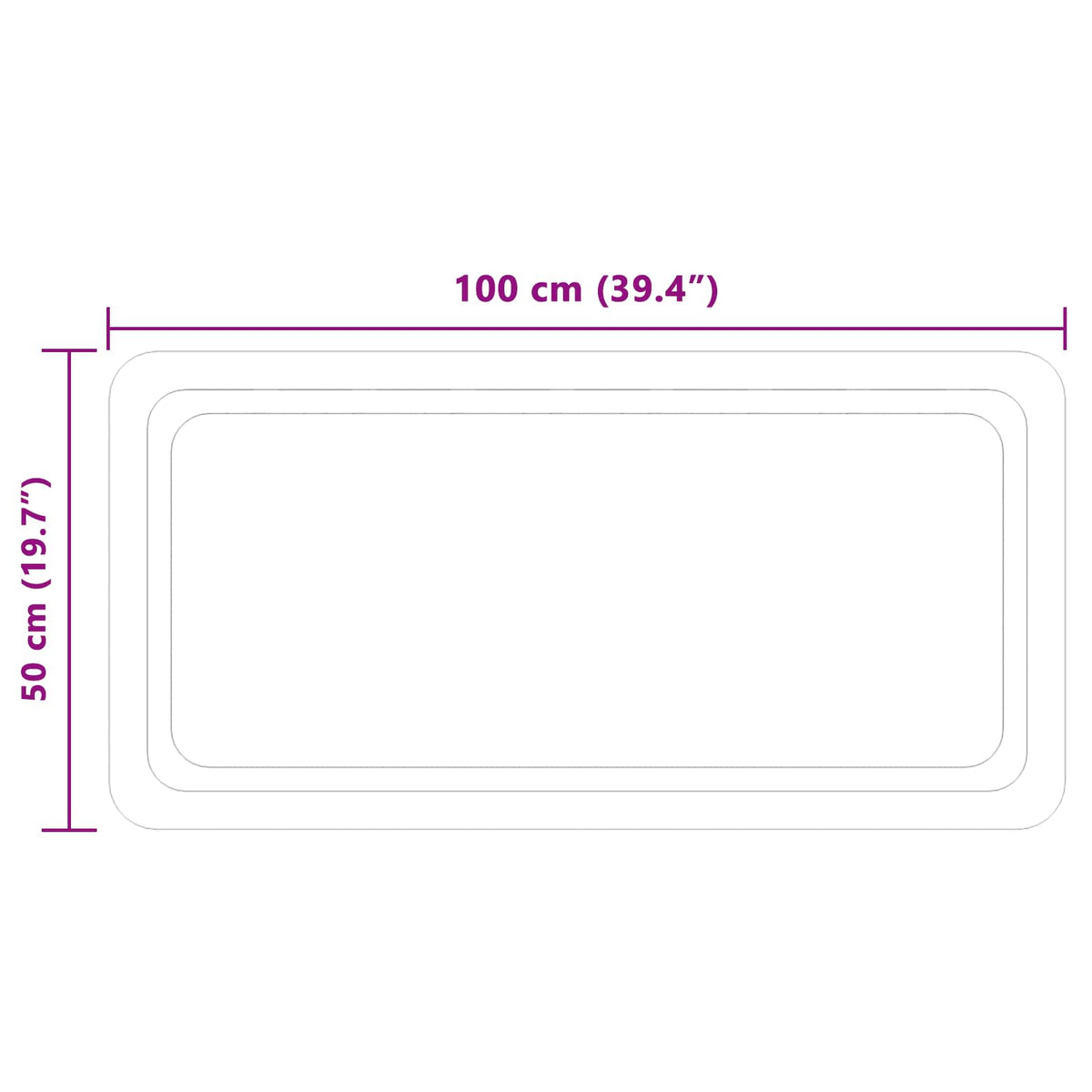 vidaXL LED Bathroom Mirror Transparent 100 x 50 cm Tempered Glass 5