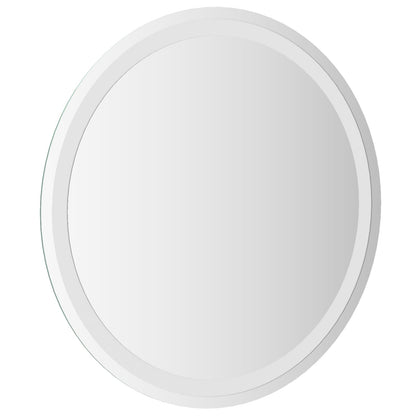 vidaXL LED Bathroom Mirror Transparent Ø 60 cm Tempered Glass 4