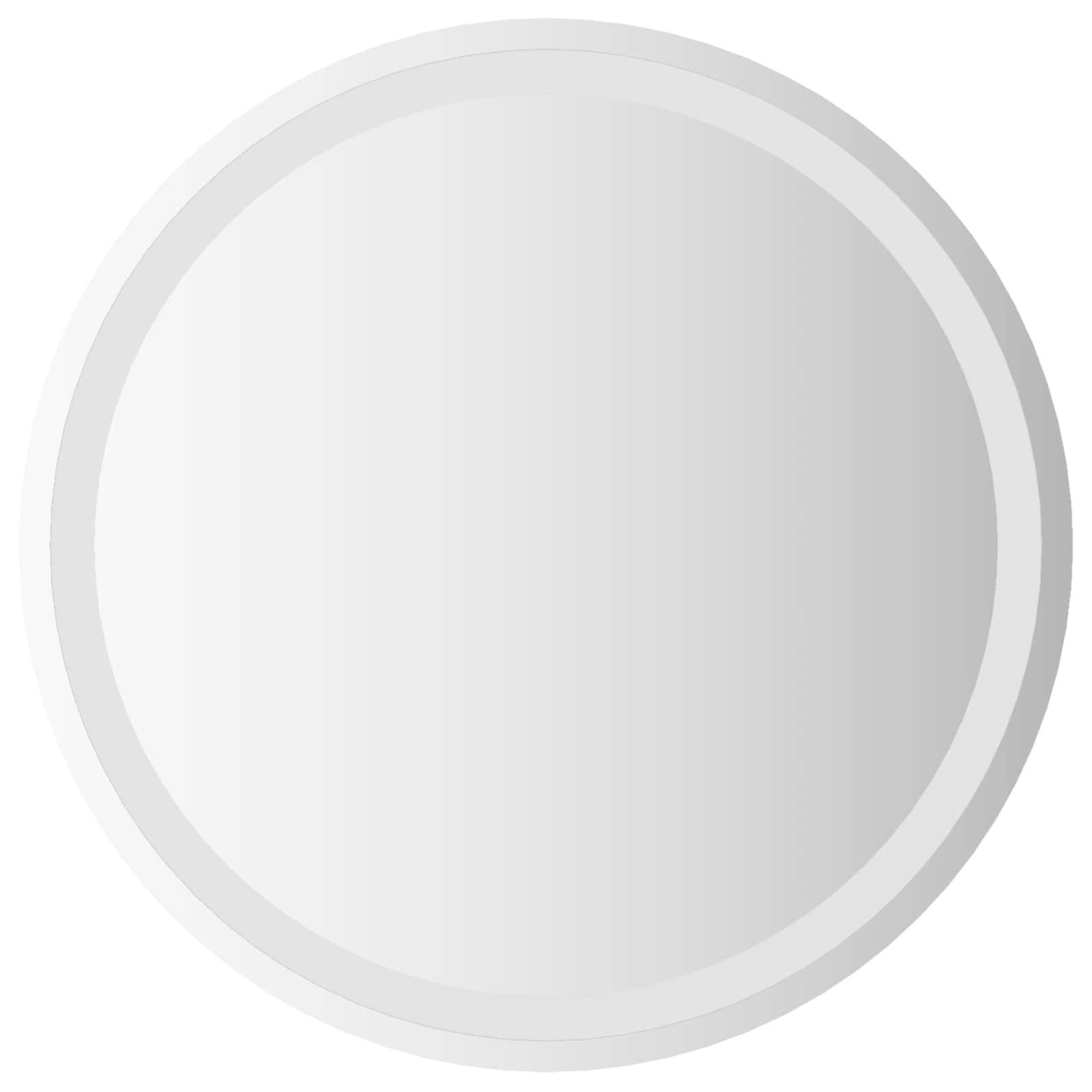 vidaXL LED Bathroom Mirror Transparent Ø 60 cm Tempered Glass 2