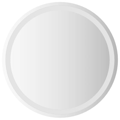 vidaXL LED Bathroom Mirror Transparent Ø 60 cm Tempered Glass 2