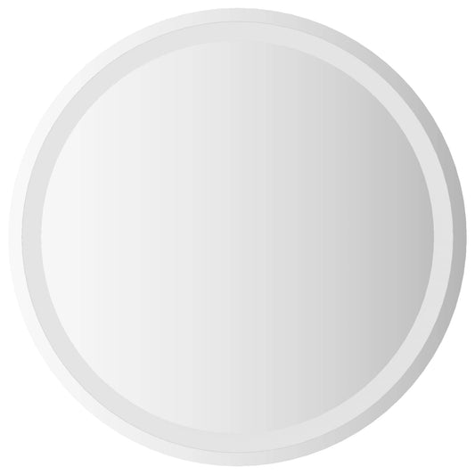 vidaXL LED Bathroom Mirror Transparent Ø 60 cm Tempered Glass 2