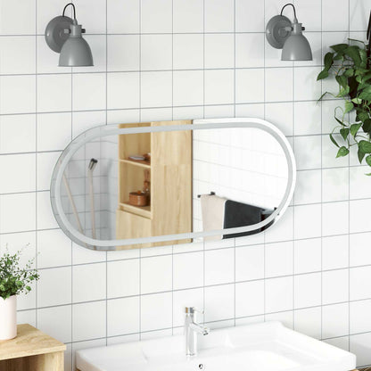 vidaXL LED Bathroom Mirror Transparent 100 x 45 cm Tempered Glass 1