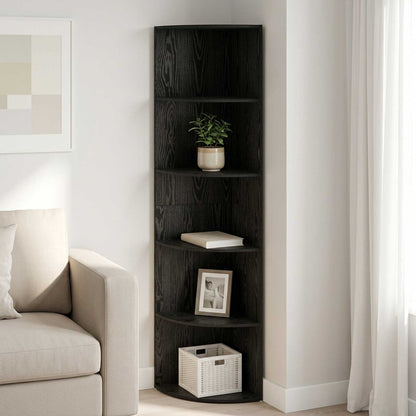 Corner Shelf 5-Tier 41.5 x 41.5 x 178 cm Engineered Wood Width 41.5 cm Height 178 cm Black oak