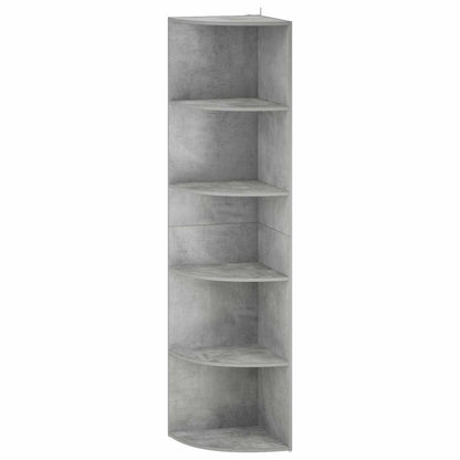 Corner Shelf 5-Tier 41.5 x 41.5 x 178 cm Engineered Wood Width 41.5 cm Height 178 cm Concrete grey