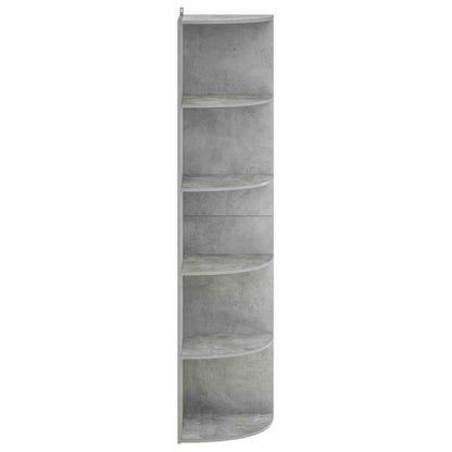 Corner Shelf 5-Tier 41.5 x 41.5 x 178 cm Engineered Wood Width 41.5 cm Height 178 cm Concrete grey