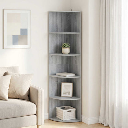 Corner Shelf 5-Tier 41.5 x 41.5 x 178 cm Engineered Wood Width 41.5 cm Height 178 cm Grey sonoma