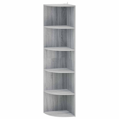 Corner Shelf 5-Tier 41.5 x 41.5 x 178 cm Engineered Wood Width 41.5 cm Height 178 cm Grey sonoma