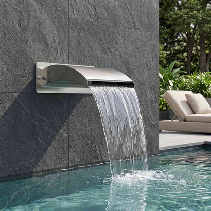 Pool Fountain Stainless Steel 30x9x26 cm Silver with LED