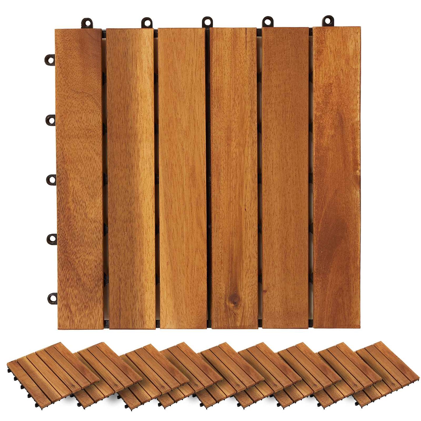 vidaXL Decking Tile 20 pcs Brown 30 x 30 cm Acacia Hardwood 2