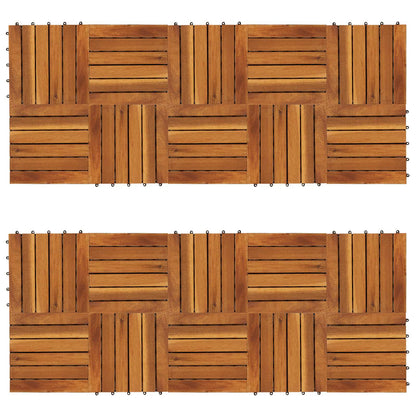 vidaXL Decking Tile 20 pcs Brown 30 x 30 cm Acacia Hardwood 4