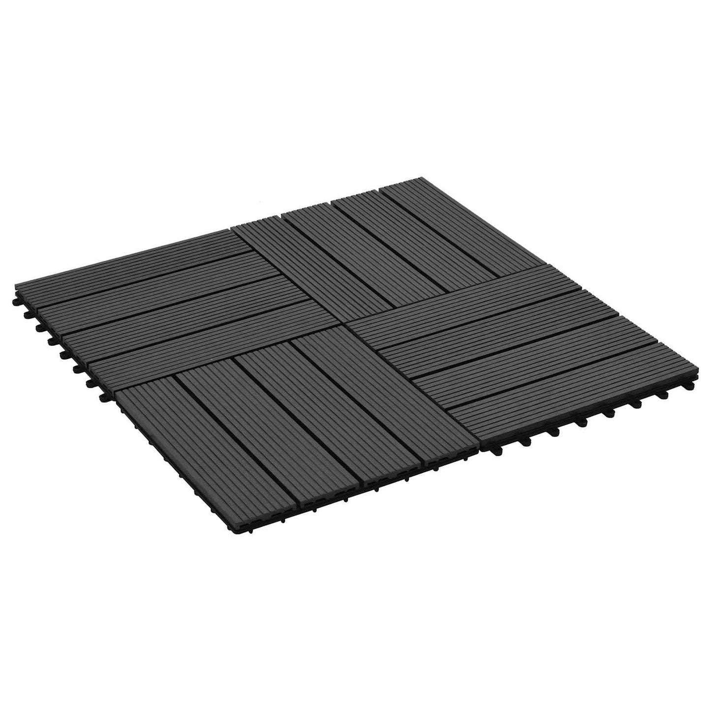 vidaXL Decking Tile 22 pcs Black 30 x 30 cm WPC 1