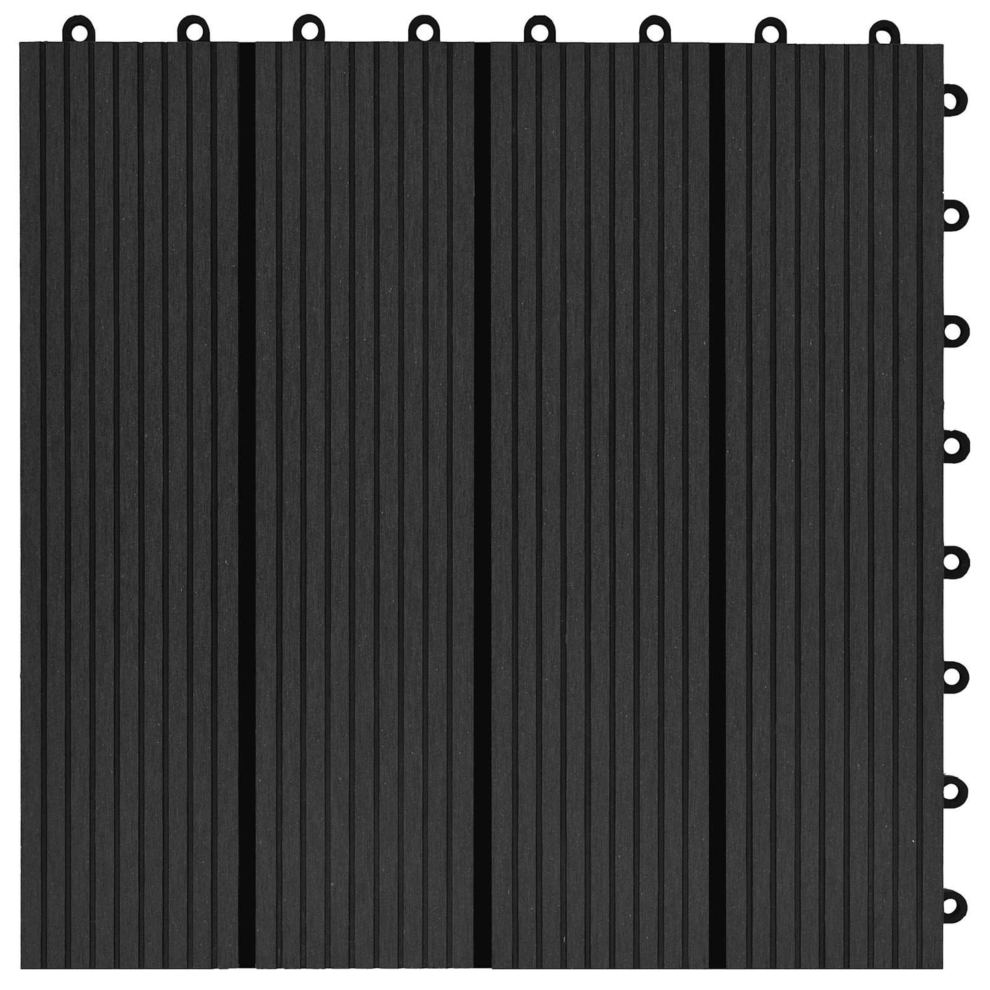 vidaXL Decking Tile 22 pcs Black 30 x 30 cm WPC 4