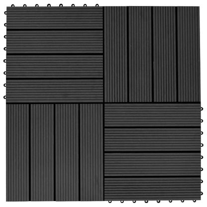 vidaXL Decking Tile 22 pcs Black 30 x 30 cm WPC 5