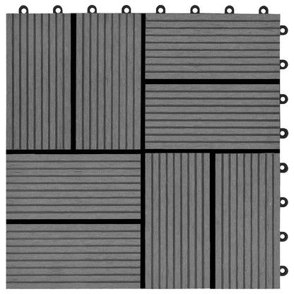 vidaXL Decking Tile 22 pcs Grey 30 x 30 cm WPC 4
