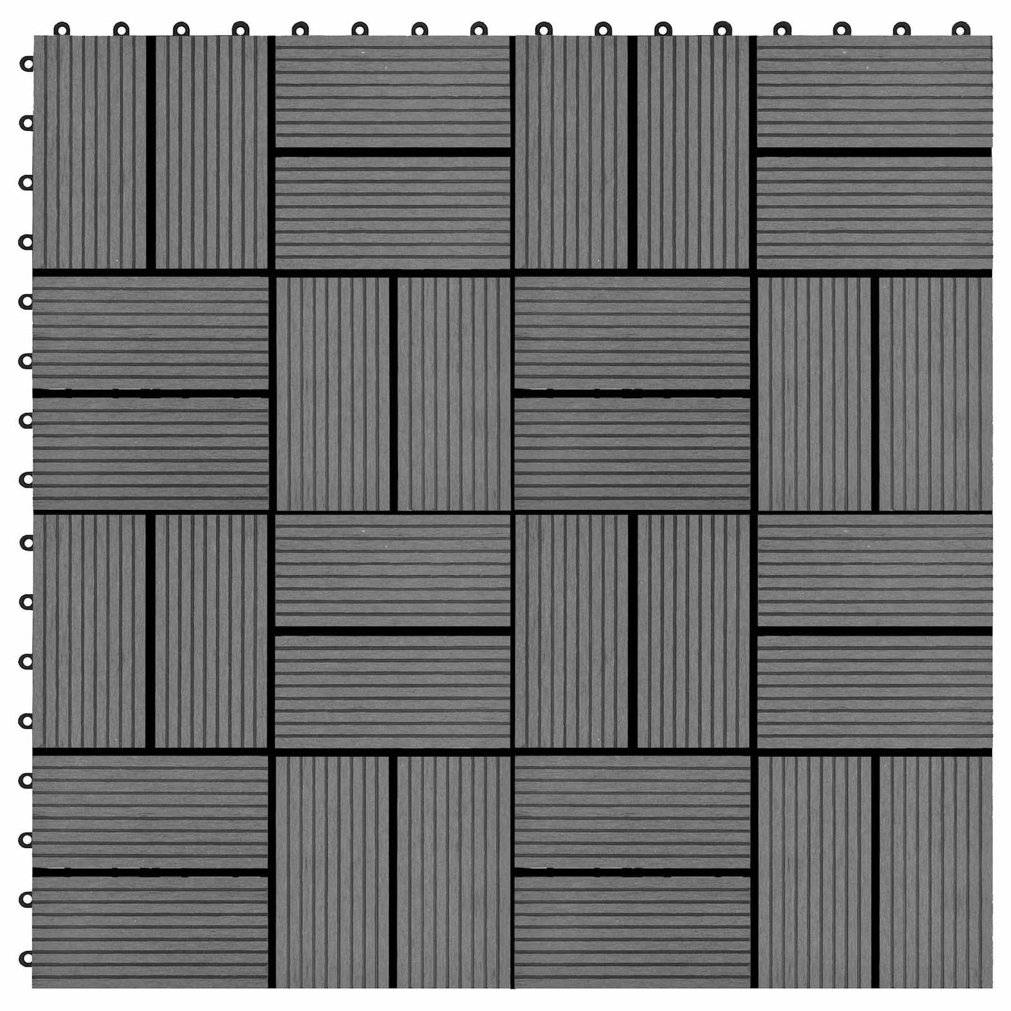 vidaXL Decking Tile 22 pcs Grey 30 x 30 cm WPC 5